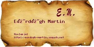 Eördögh Martin névjegykártya