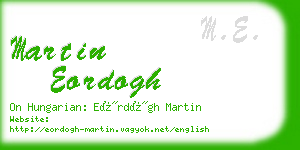 martin eordogh business card